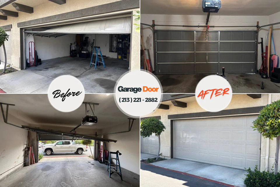 Before and after: garage door repair South Whitley, IN